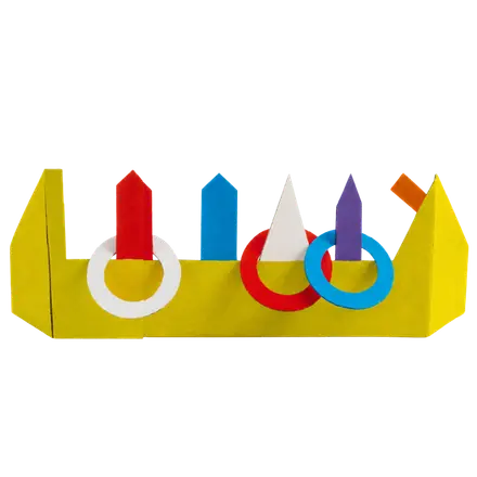 Jogo de arremesso de argola feito de papelão